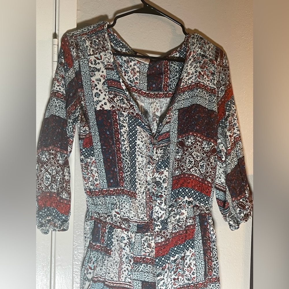 Mossimo Supply Co. Multicolor Patchwork Romper - image 4